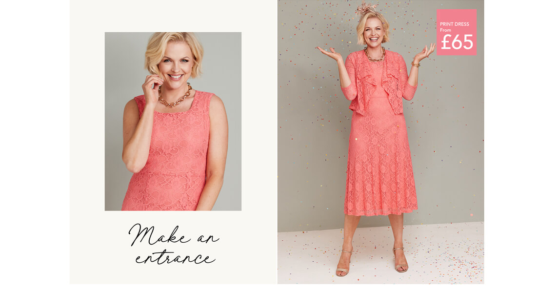 Tie Front Print Occasion Dress - LS646